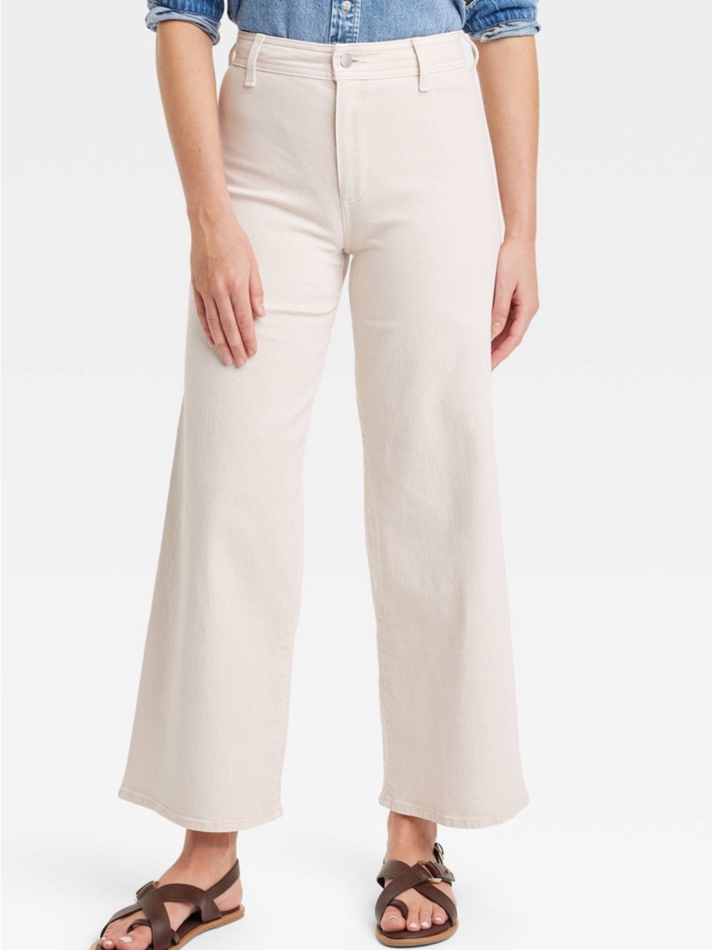 Universal Thread Wide Leg High-Rise Jeans in Light Cream